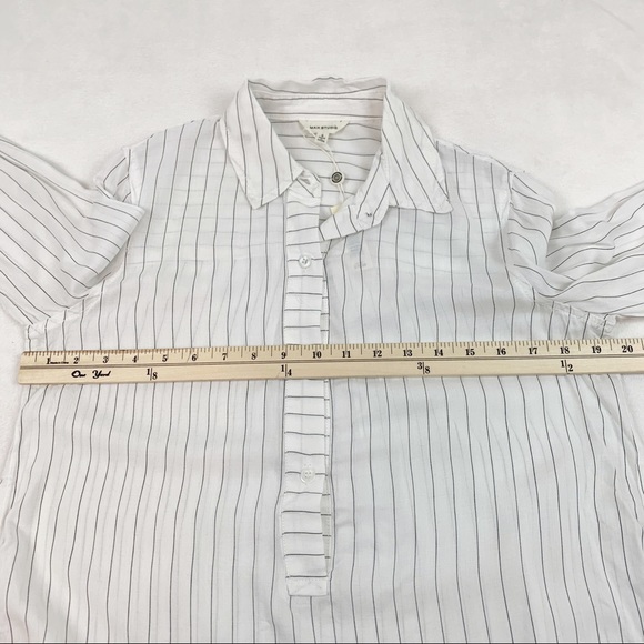 Max Studio striped popover shirt long sleeve tunic - Picture 3 of 8